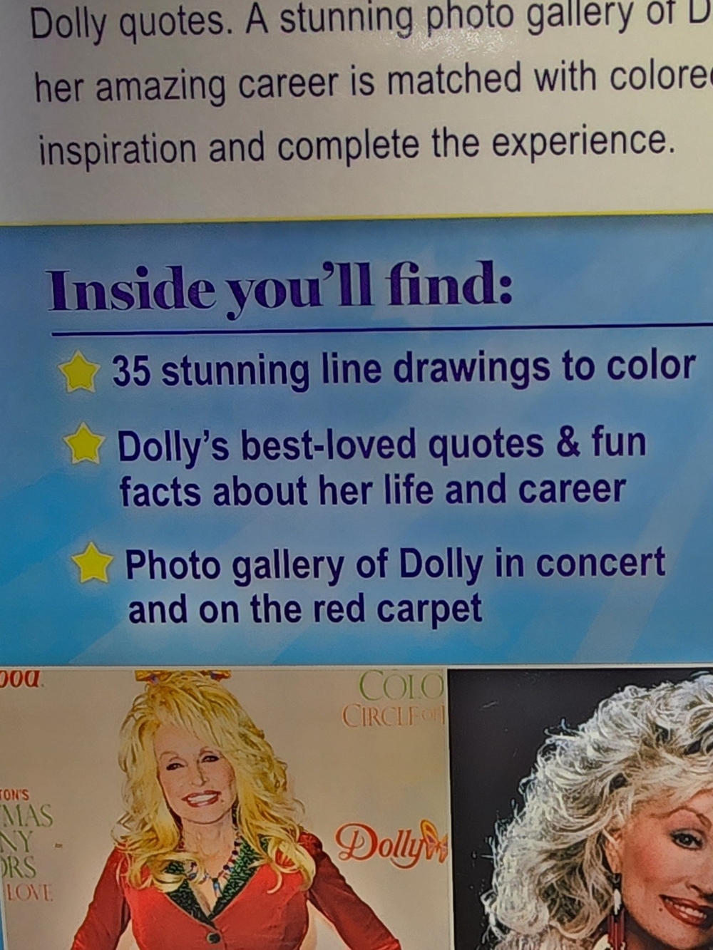 Dolly Parton Coloring And Activity  Book. Photo Gallery & Fun Facts New. - Picture 3 of 14